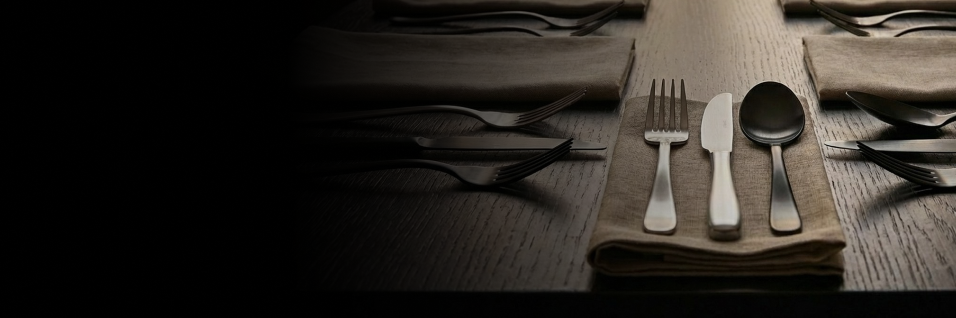 Dining table arranged with flatware sets online in Oshawa, Canada
