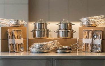 Laptop displaying options for kitchen supplies online in Oshawa, Canada
