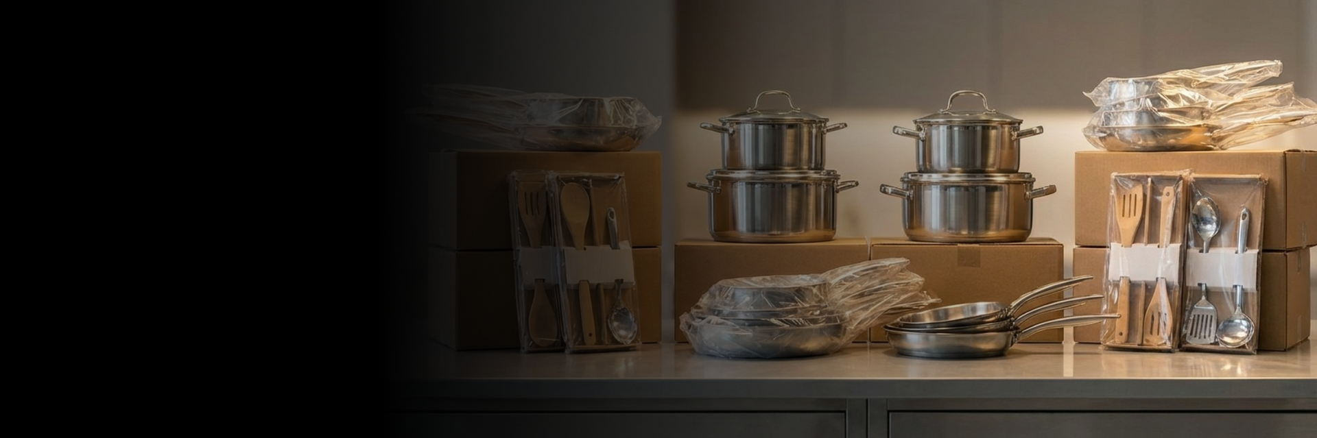 Warehouse preparing bulk kitchen supplies for delivery in Oshawa, Canada