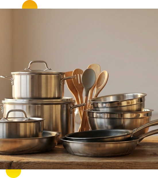 Property manager reviewing bulk kitchenware options in Oshawa, Canada