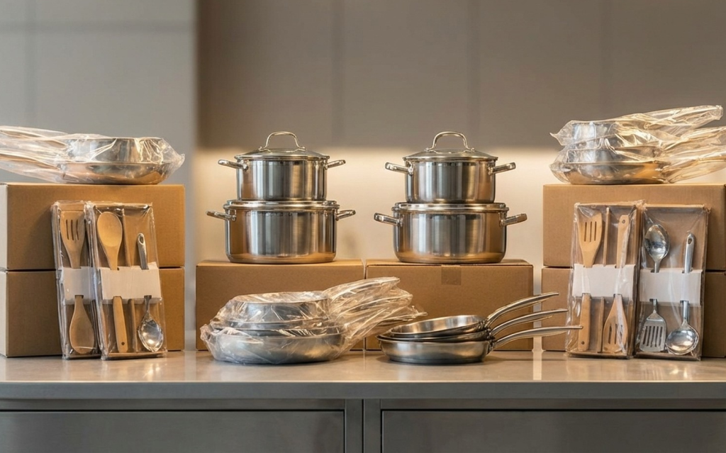 Warehouse preparing bulk kitchen supplies for delivery in Oshawa, Canada