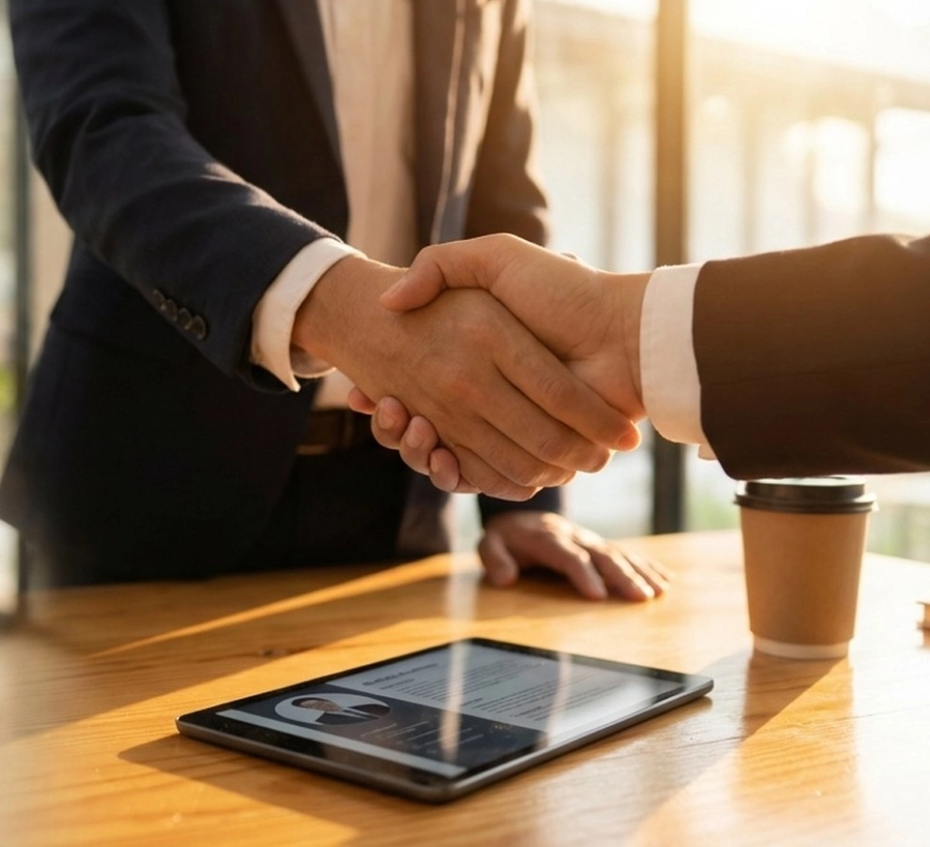 Recruiter meeting candidate at an employment agency in New Haven