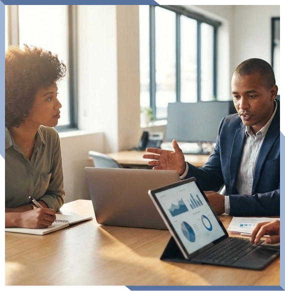 Recruiter assisting job seeker services in New Haven session