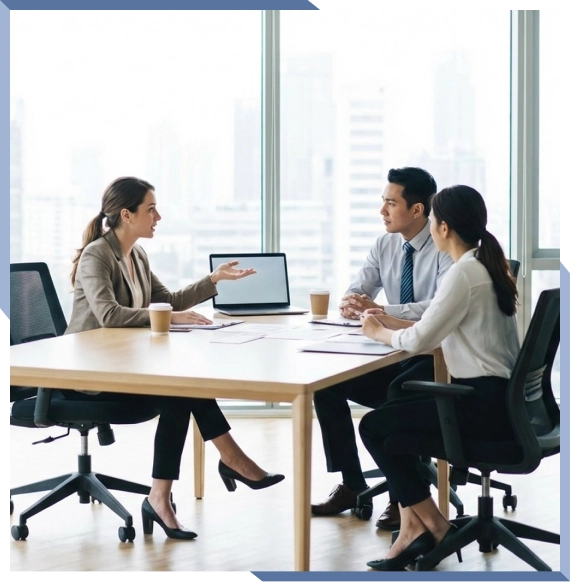 Office team using hybrid staffing solution in New Haven process