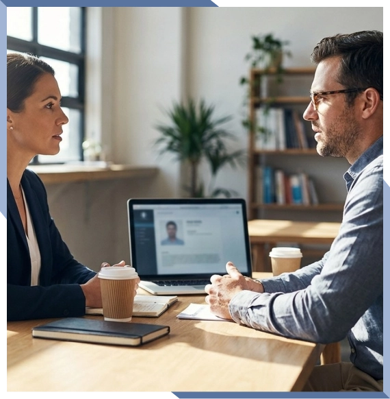 Candidate reviewing listings through job opportunities sourcing