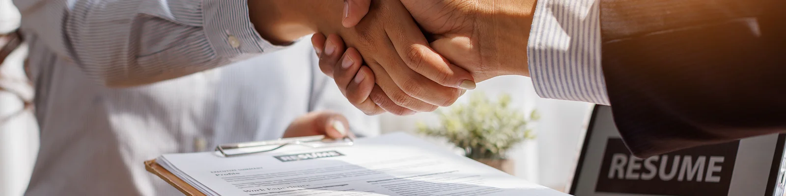 Paralegal recruiters interviewing candidate in office