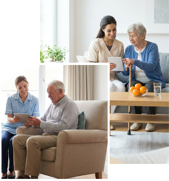 Family finding reassurance through non-medical home care services.