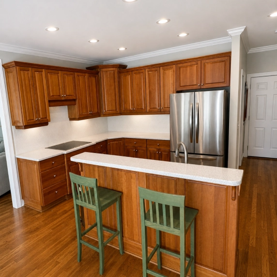 Stylish kitchen upgrade completed by cabinet maker.