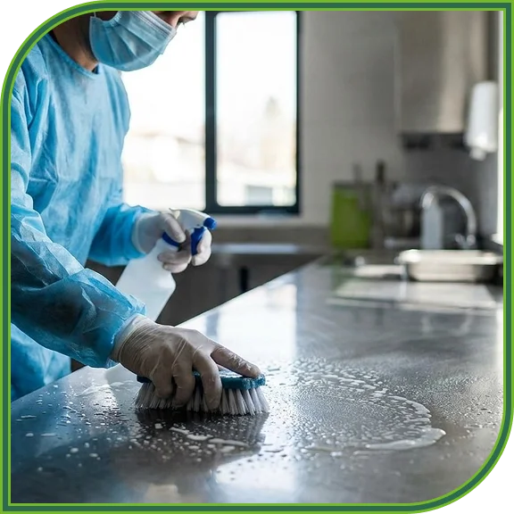 Comprehensive Surface Scrubbing and Disinfection