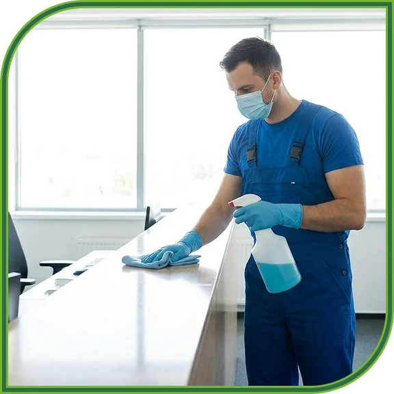  Team handling commercial cleaning services in Clearwater in an office