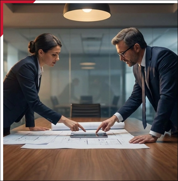 Broker presenting commercial property for sale in Cumming