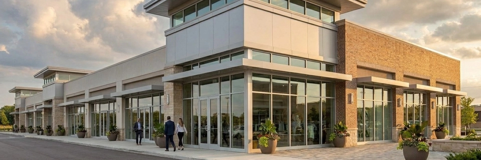 Clients touring commercial retail space for sale in Cumming