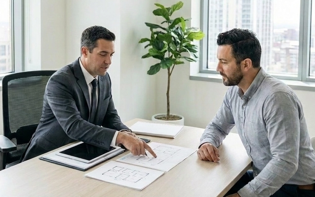 Investors reviewing commercial real estate investment in Cumming