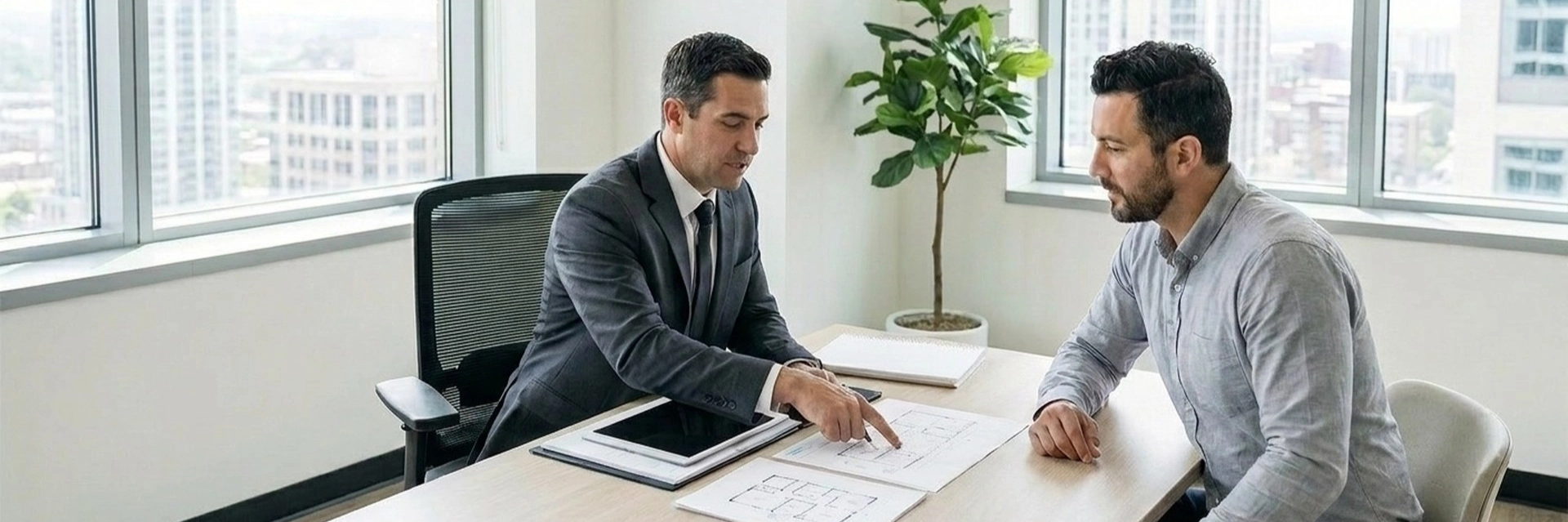 Investors reviewing commercial real estate investment in Cumming