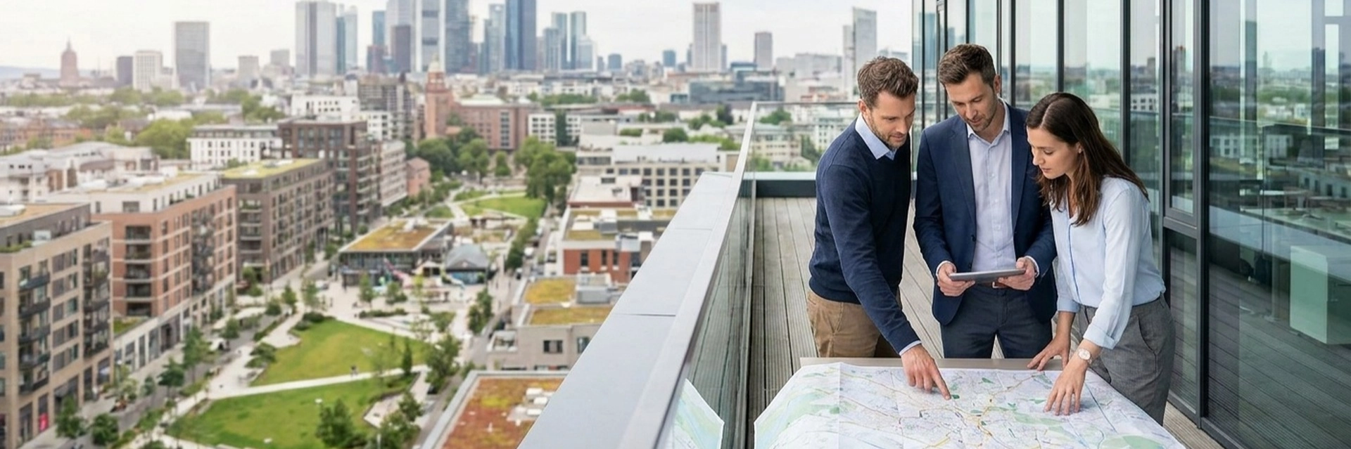 Team planning commercial site selection in Cumming