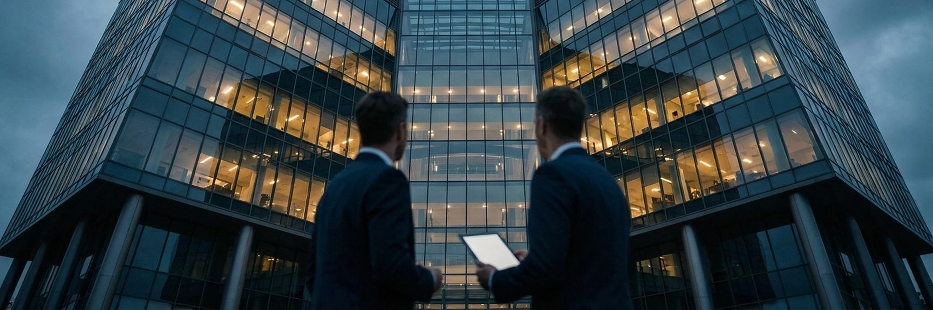 Advisor reviewing commercial property valuation reports in office