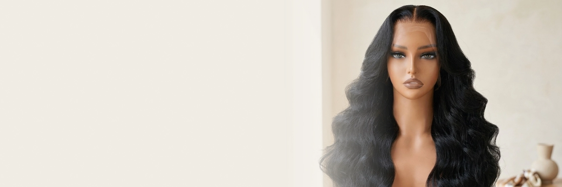 Retail boutique featuring versatile Wig Collection arrangements.