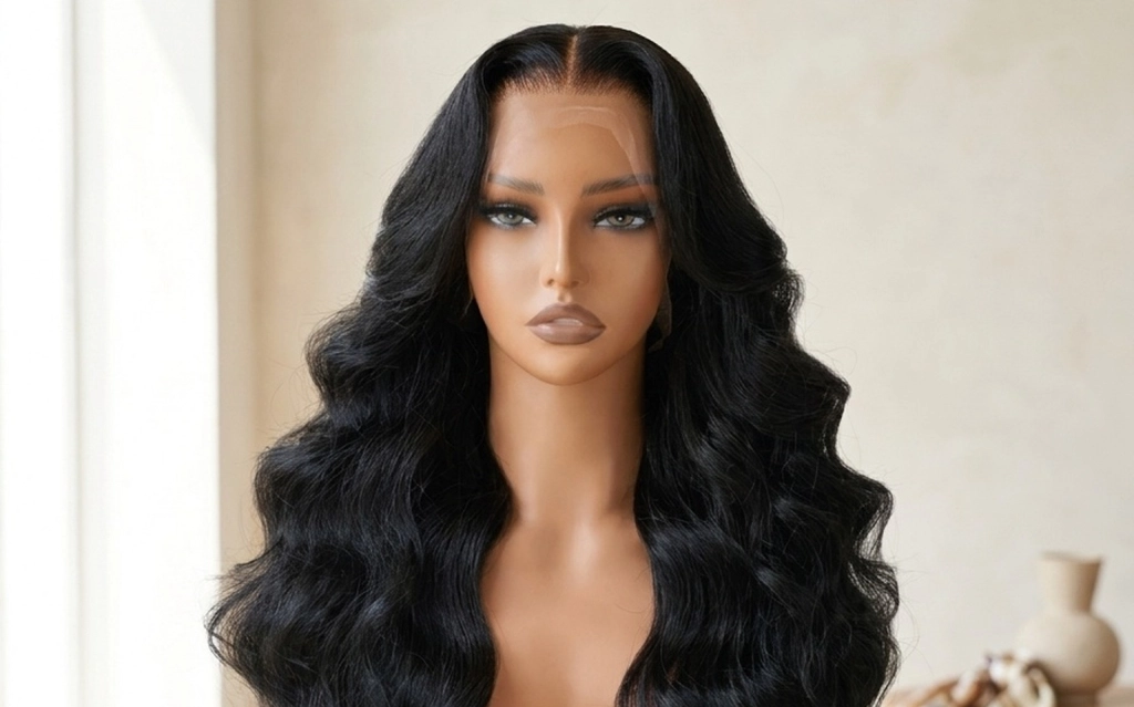 Retail boutique featuring versatile Wig Collection arrangements.