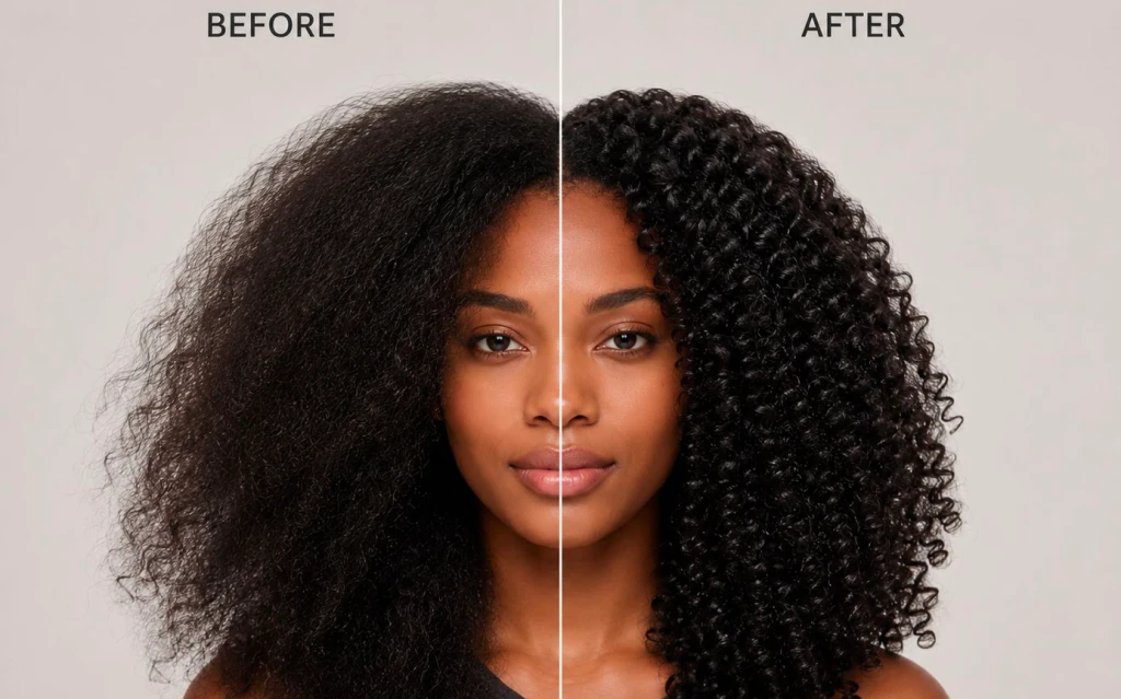 Hair Strengthening Products displayed in a clean and organized retail shop.