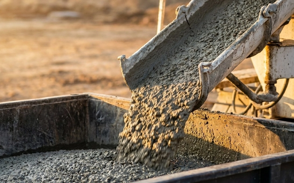 Team managing concrete supplies at a warehouse in Ontario