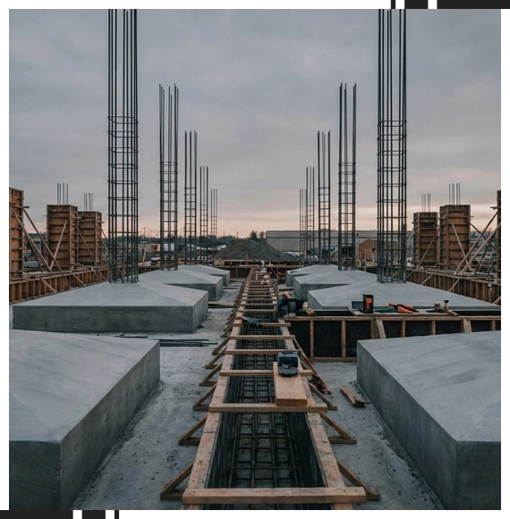 Bulk storage of wholesale concrete supplies in Hamilton yard