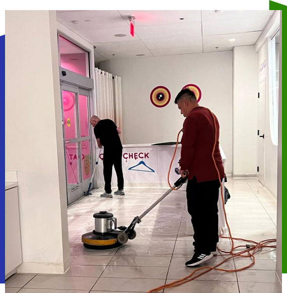 Team using surface disinfection in Atlanta for office desks