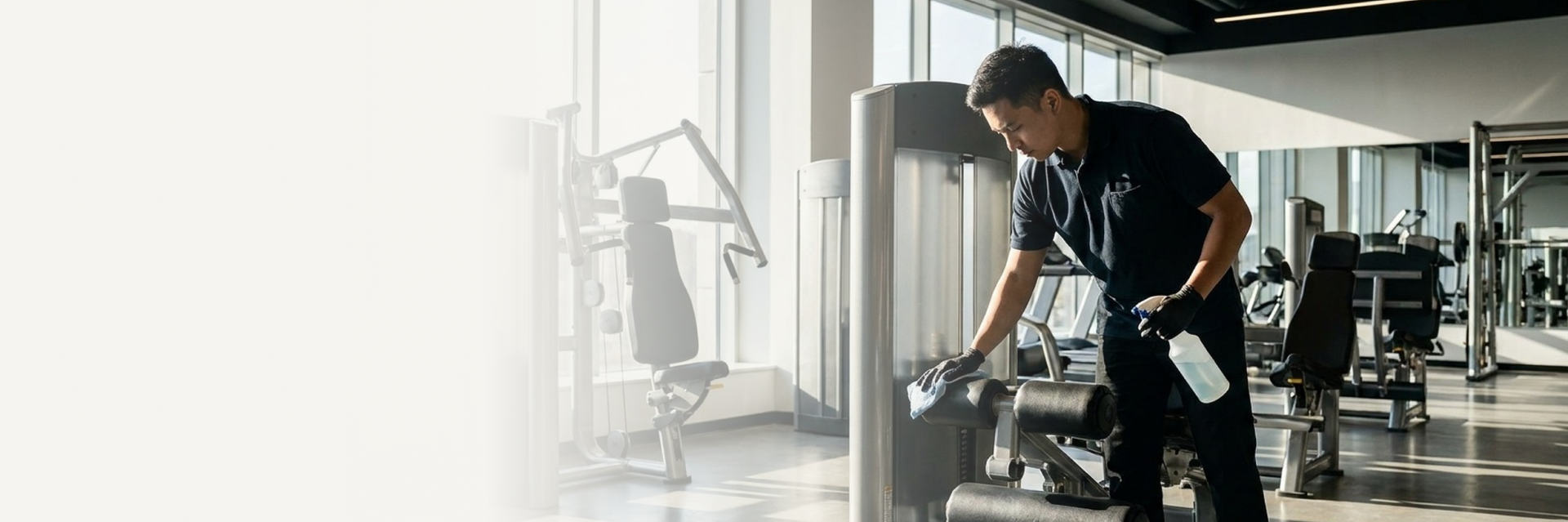 Crew maintaining gym cleaning services in Atlanta facility