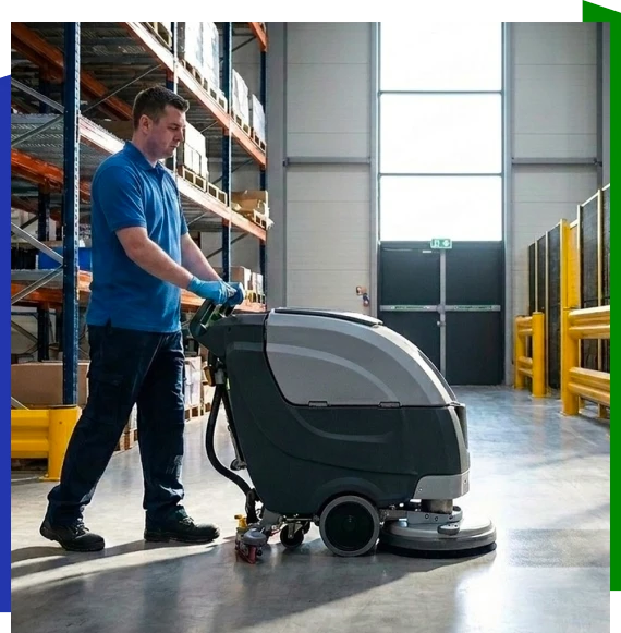 Team handling industrial cleaning services in Atlanta large facility