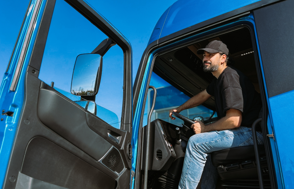 Truck parked outside during truck driver stays in John Day motel