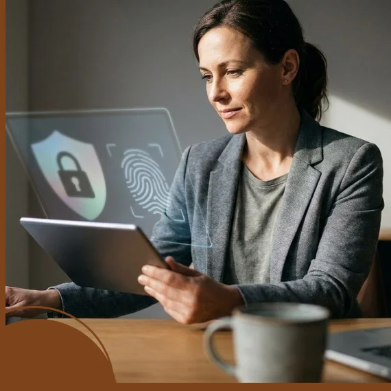 Users viewing remote fraud detection alerts via secure informational platform.