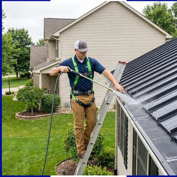 Gutter Guard Inspection and Rinsing