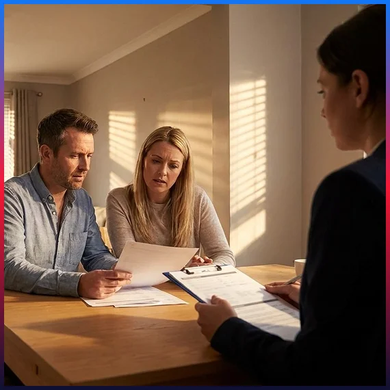  Client consulting public adjuster in Orlando office