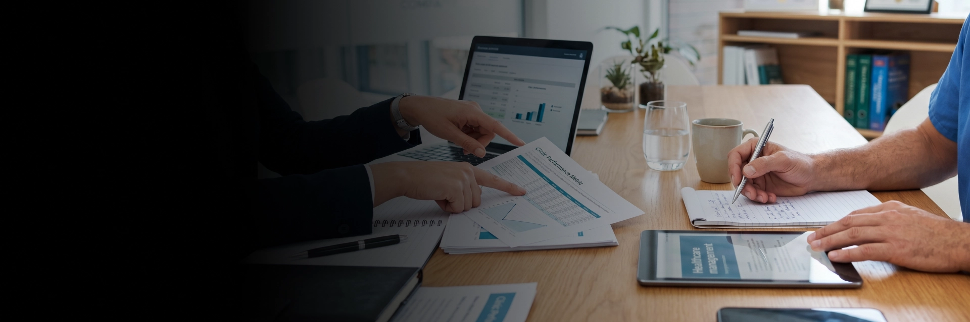 Healthcare consultants discussing revenue cycle management in Plantation, Florida