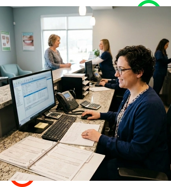 Front desk team handling dental insurance verification across Florida