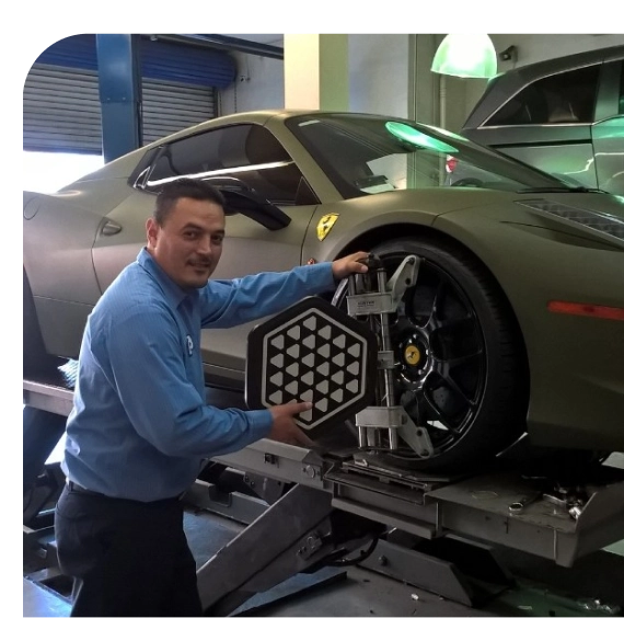 Alignment screen display during tire alignment in Los Angeles service