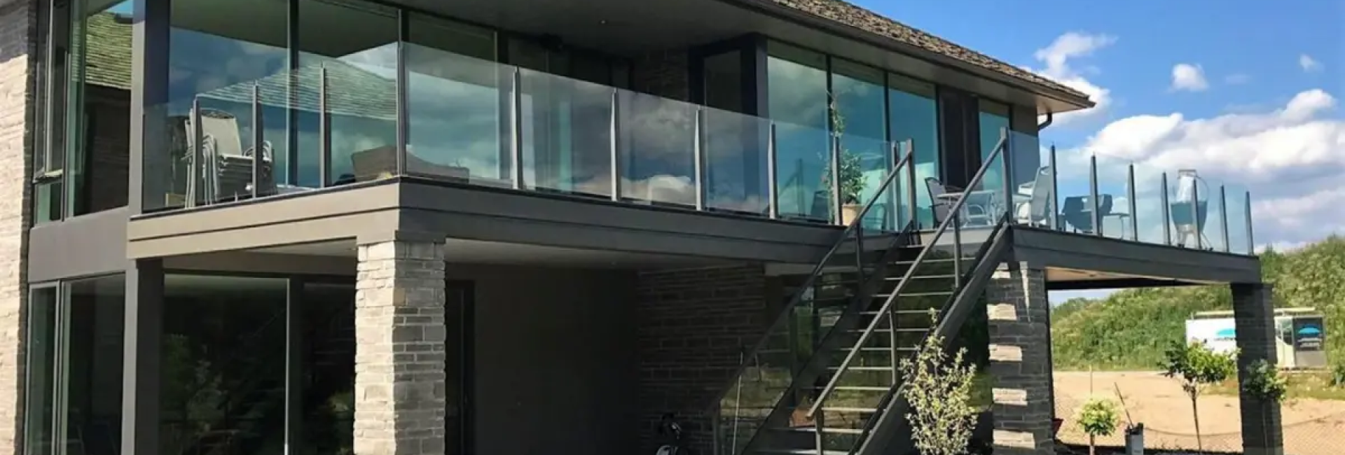 Coastal balcony enhanced with railing installation services in Parksville