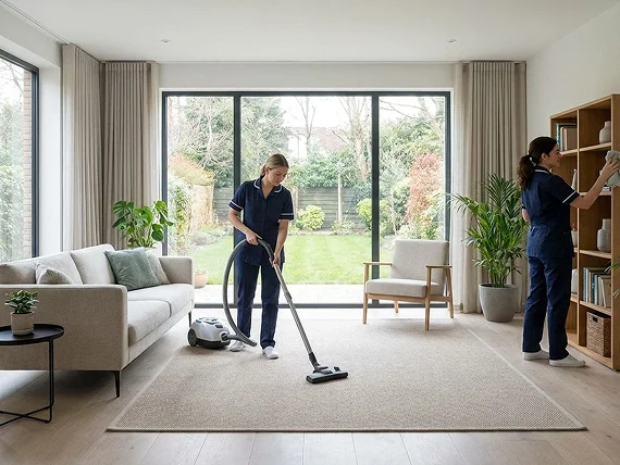 Weekly recurring home cleaning by a uniformed professional — recurring cleaning services