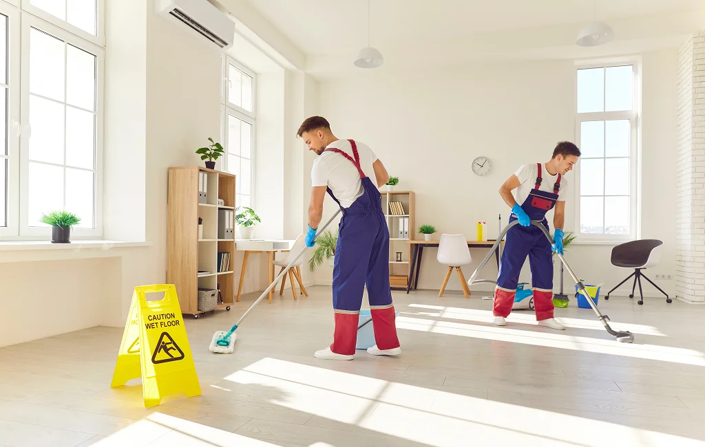 Bright, freshly cleaned modern living room — residential cleaning services