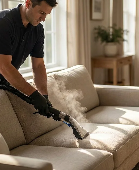 Steam upholstery cleaning service for sofas and sectionals