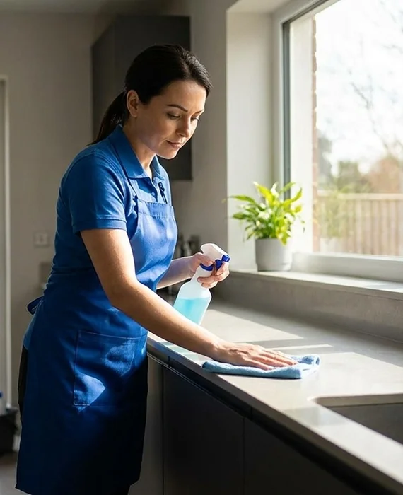 Biweekly house cleaning service in a tidy kitchen