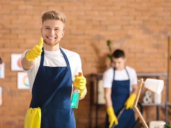 Cleaning team travelling between residential and commercial properties