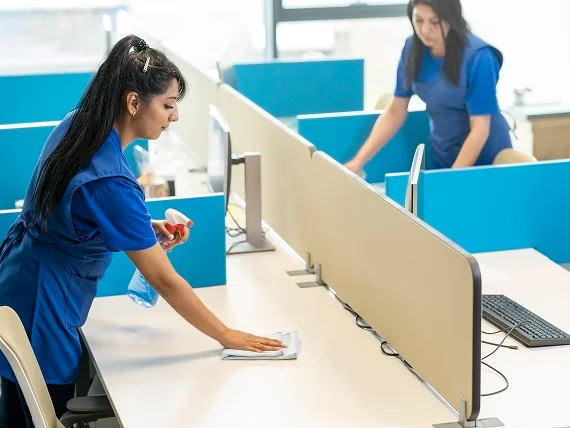 Commercial cleaning services in Pineville for organized reception areas