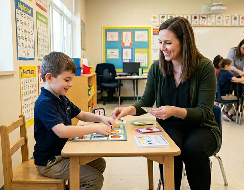ABA therapist in Surprise helping a child develop independence