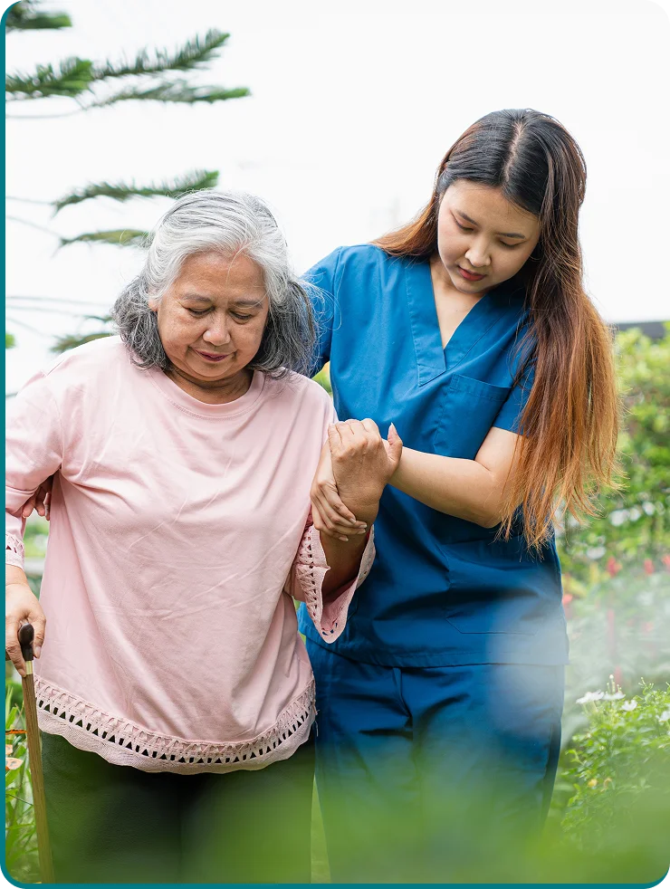 Senior smiling after compassionate caregiving support in Ohio