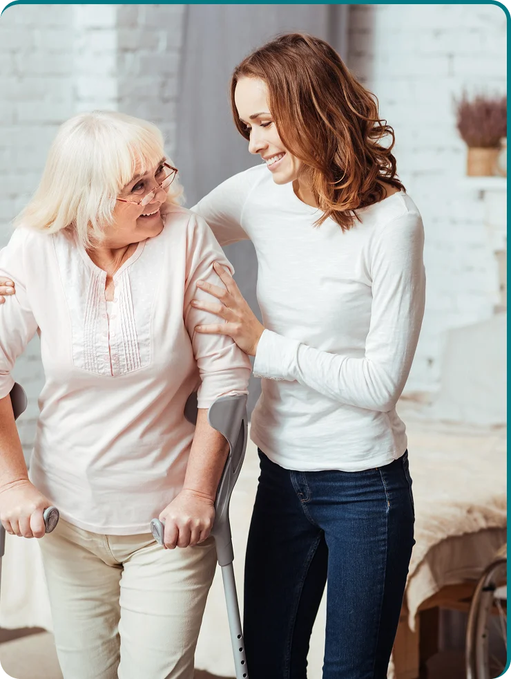 Family exploring caregiving package options for loved ones