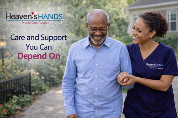Family discussing in-home care services in California with caregivers.