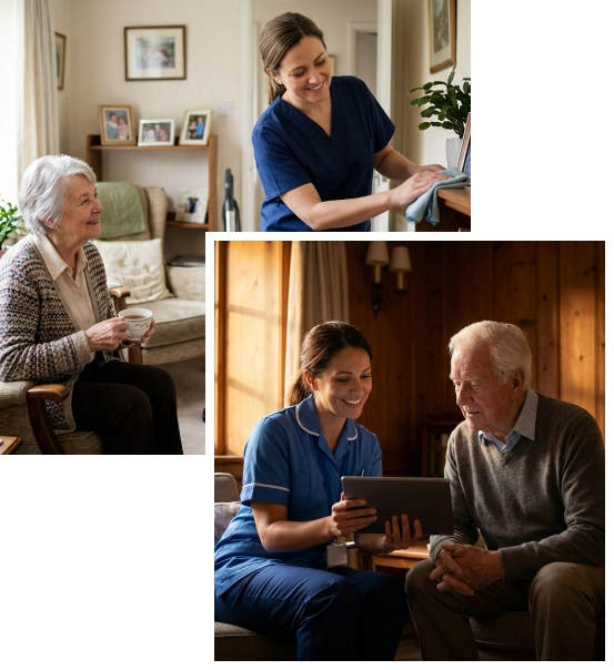 Live-in care services in Malibu helping seniors feel comfortable.