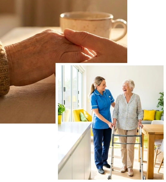 Senior enjoying daily comfort through live-in care services in California.