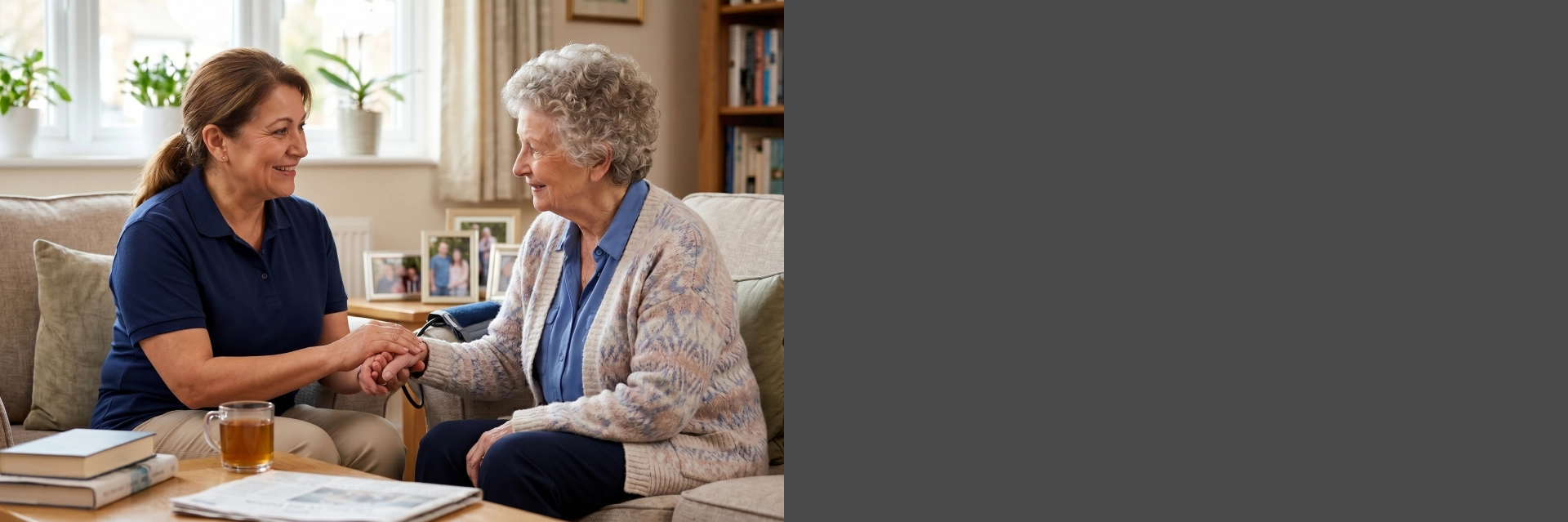 Caregiver providing 24-hour home care services in California.