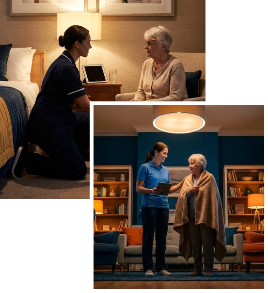 Elder home care services supporting comfort throughout the night.